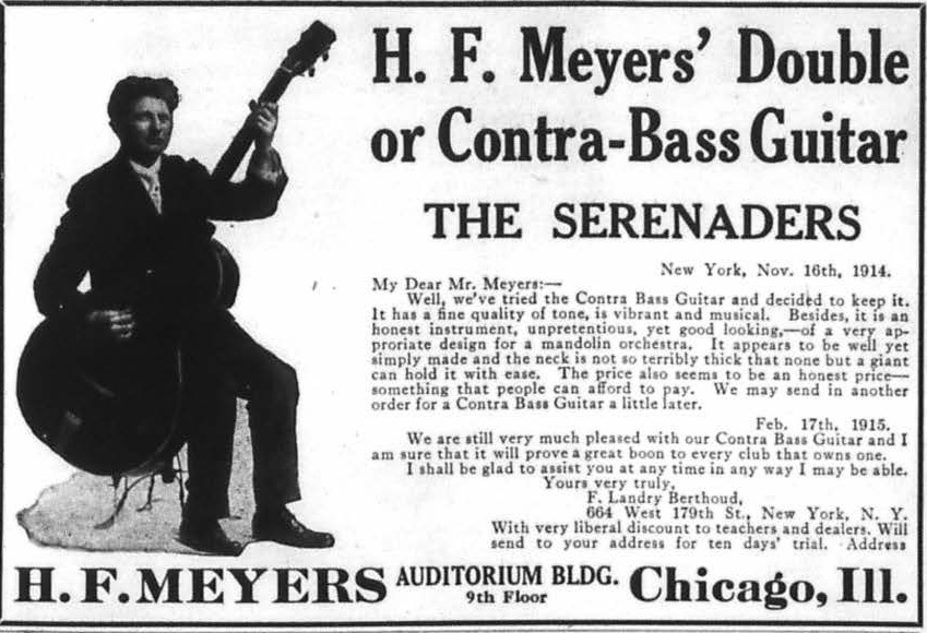 HF Meyers Contrabass guitar ad.